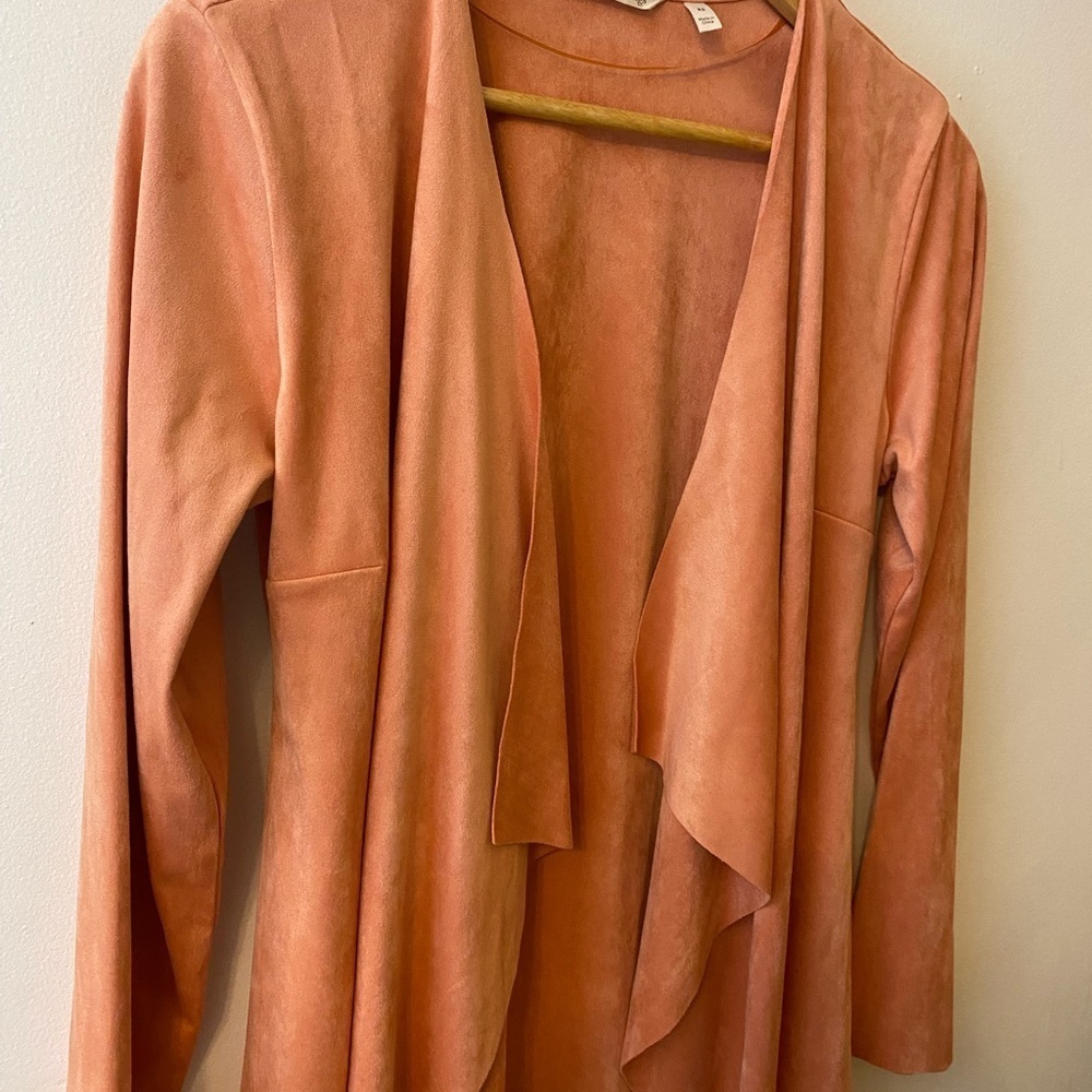 Soft Surroundings Peach Microsuede Open Front Dra… - image 8